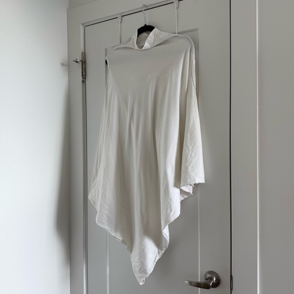 Complex Geometries white asymmetric draped cotton sleeveless top - One Size - Picture 2 of 5